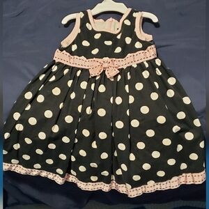 The Children's Place Black and Pink Polka Dot Dress